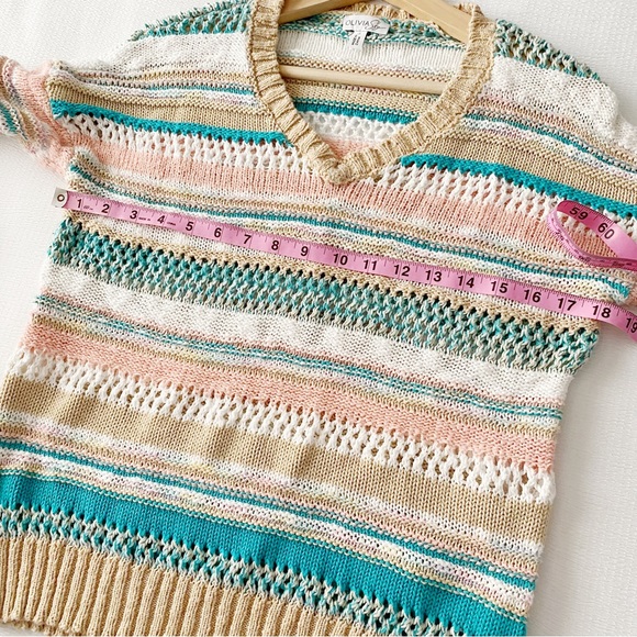 Olivia Sky Colorful Crochet Sweater - Picture 4 of 9